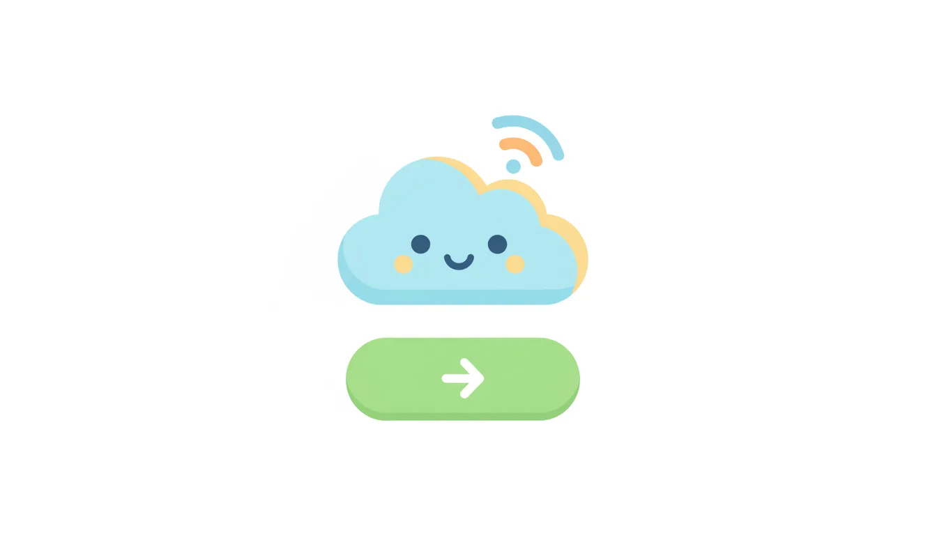 A simple banner ad layout with a clear focal point, minimal text, and a prominent button, flat design style, bright colo
