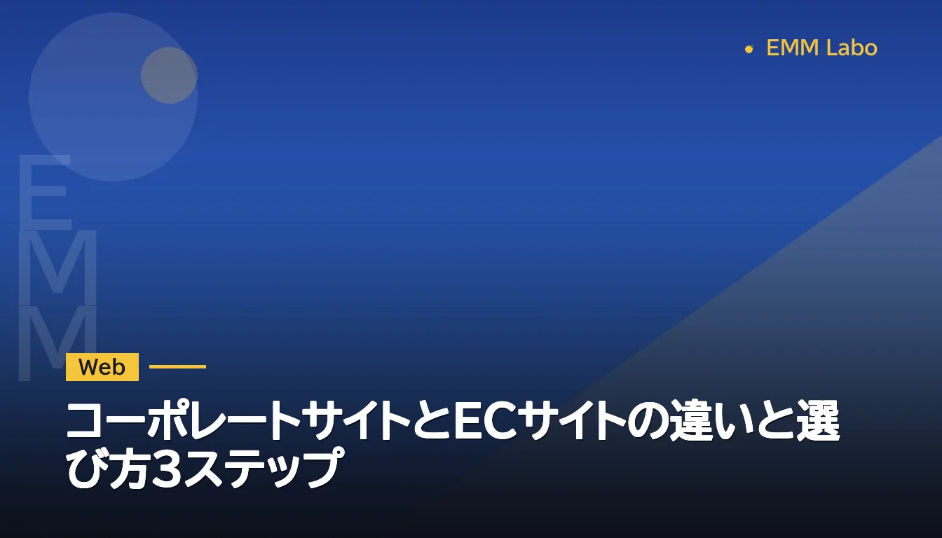 コーポレートサイトとECサイトの違いと選び方3ステップ